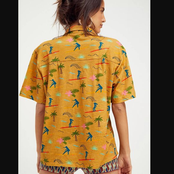 Free People // Banner Day Surfer Hawaiian Tee - Picture 3 of 8